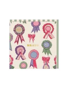 Carte double 10.5x10.5 + enveloppe "BRAVO"