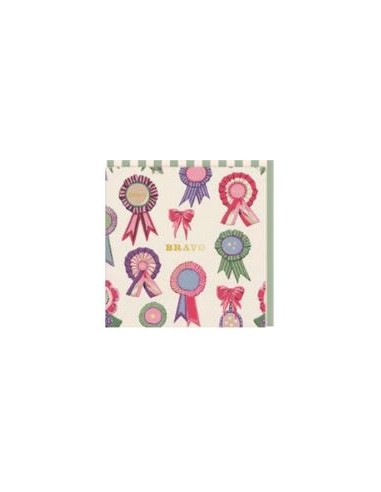 Carte double 10.5x10.5 + enveloppe "BRAVO"