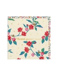 Carte double 10.5x10.5 + enveloppe "Merci pour tout "