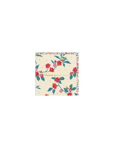 Carte double 10.5x10.5 + enveloppe "Merci pour tout "