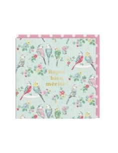 Carte double 10.5x10.5 + enveloppe "Repos bien mérité "