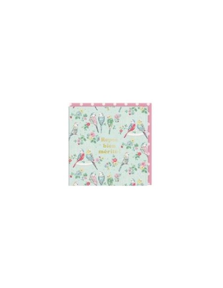 Carte double 10.5x10.5 + enveloppe "Repos bien mérité "