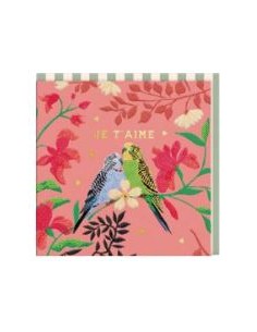 Carte double 10.5x10.5 + enveloppe "Je t'aime "