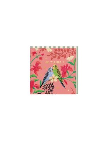 Carte double 10.5x10.5 + enveloppe "Je t'aime "