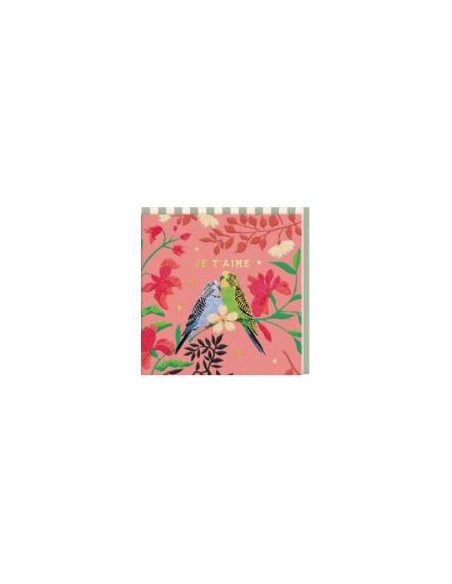 Carte double 10.5x10.5 + enveloppe "Je t'aime "