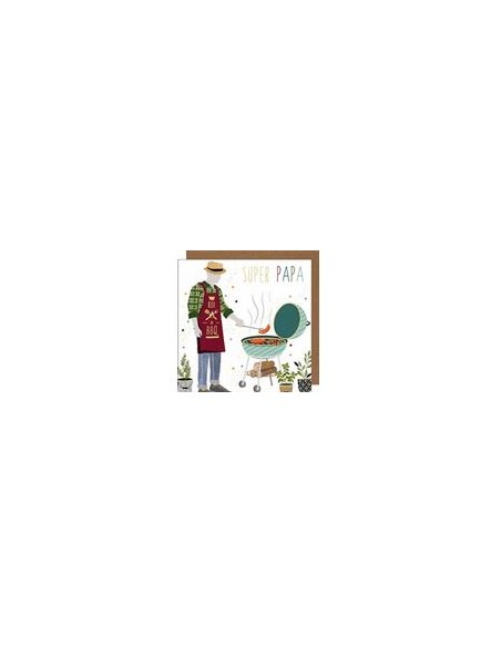 Carte double 17x17 + enveloppe " SUPER PAPA"