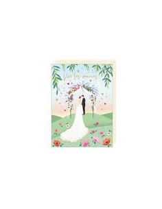 Carte double maxi 24x32 + enveloppe satinée "Vives les mariés !" " 2