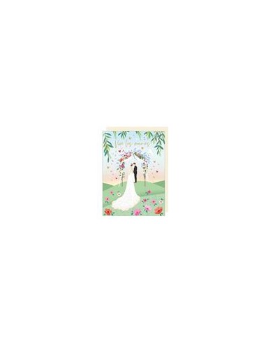 Carte double maxi 24x32 + enveloppe satinée "Vives les mariés !" "