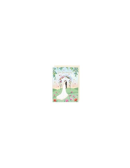 Carte double maxi 24x32 + enveloppe satinée "Vives les mariés !" "