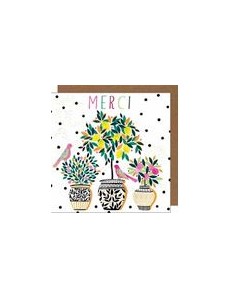 Carte double 17x17 + enveloppe "MERCI"