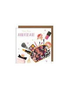Carte double 17x17 + enveloppe "Très bon ANNIVERSAIRE"