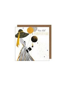Carte double 17x17 + enveloppe "Très bel ANNIVERSAIRE"