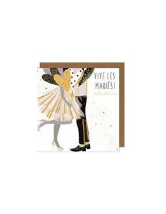 Carte double 17x17 + enveloppe "VIVE LES MARIES !"