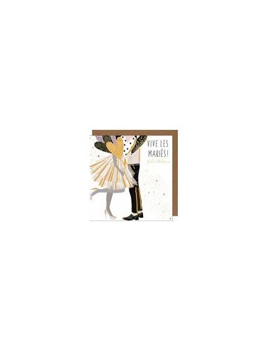 Carte double 17x17 + enveloppe "VIVE LES MARIES !"
