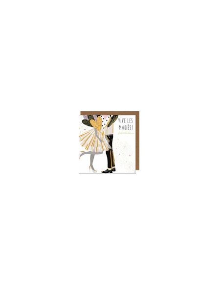 Carte double 17x17 + enveloppe "VIVE LES MARIES !"