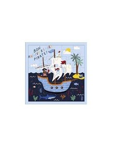 Carte PUZZLE LE PETIT PIRATE 17x17 + enveloppe+ mini carte "BON ANNIVERSAIRE PIRATE ! "
