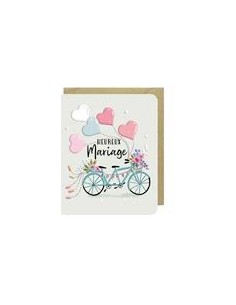 Carte double 10x12 + enveloppe" HEUREUX Mariage" 2