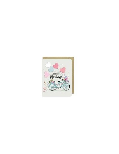 Carte double 10x12 + enveloppe" HEUREUX Mariage"