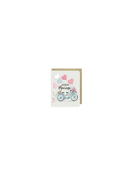 Carte double 10x12 + enveloppe" HEUREUX Mariage"