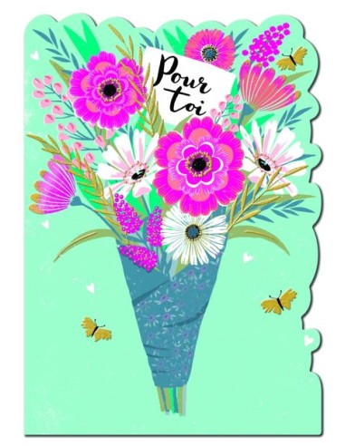 Carte double 13x15 + enveloppe "Pour toi"