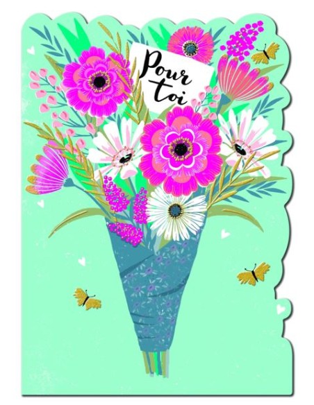 Carte double 13x15 + enveloppe "Pour toi"