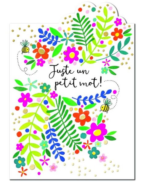 Carte double 13x15 + enveloppe "Juste un petit mot!"