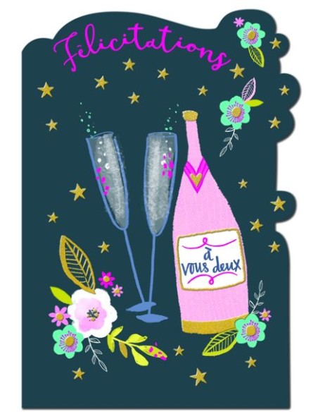 Carte double 13x15 + enveloppe "Félicitations"