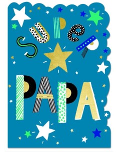 Carte double 13x17 + enveloppe "SUPER PAPA"