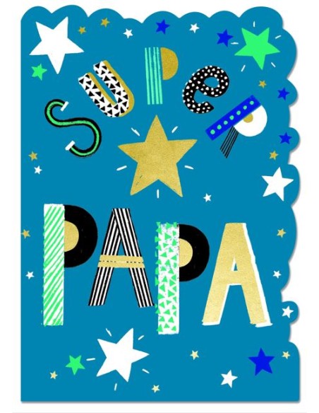 Carte double 13x17 + enveloppe "SUPER PAPA"