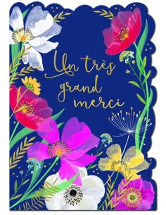 Carte double 13x17 + enveloppe "Un très grand merci"