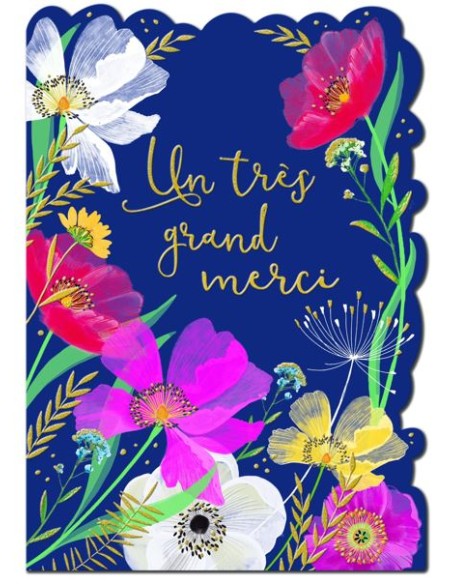 Carte double 13x17 + enveloppe "Un très grand merci"
