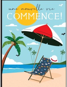 Carte double maxi 24x32+ enveloppe satinée "Ma nouvelle vie COMMENSE ! "