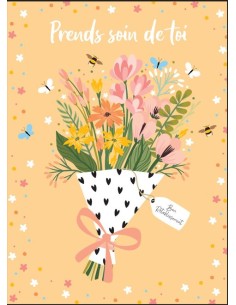 Carte double maxi 24x32 + enveloppe satinée  "Bon rétablissement"