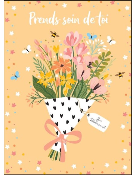 Carte double maxi 24x32 + enveloppe satinée  "Bon rétablissement"