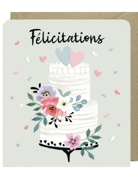 Carte double 10x12 + enveloppe "Félicitations "