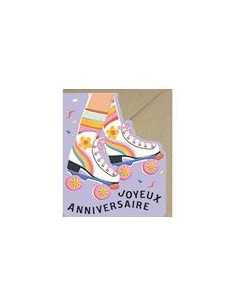 Carte double 10x12 + enveloppe "JOYEUX ANNIVERSAIRE  " 2