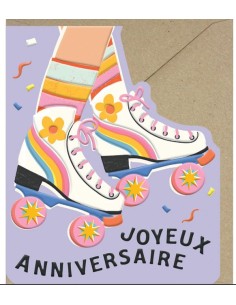 Carte double 10x12 + enveloppe "JOYEUX ANNIVERSAIRE  "