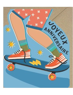 Carte double 10x12 + enveloppe "JOYEUX ANNIVERSAIRE  "