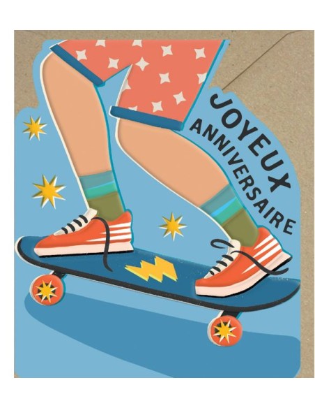 Carte double 10x12 + enveloppe "JOYEUX ANNIVERSAIRE  "