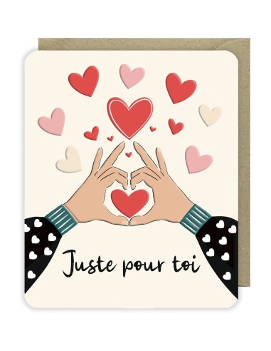 Carte double 10x12 + enveloppe "Juste pour toi  "
