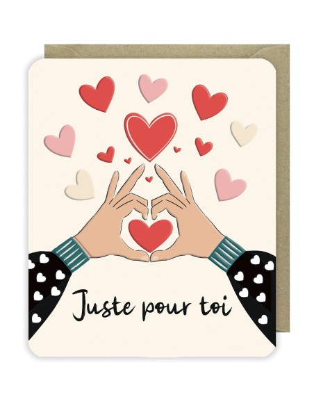 Carte double 10x12 + enveloppe "Juste pour toi  "