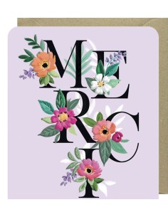Carte double 10x12 + enveloppe "MERCI  "