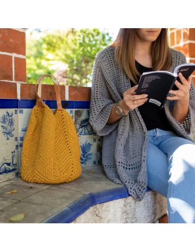 Sac fourre-tout en crochet Toscana Ocre kit complet