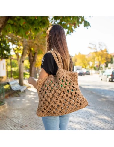 Sac crochet surdimensionné beige kit complet DIY