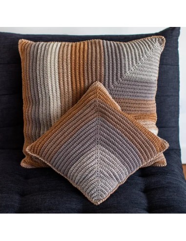 kit crochet coussin beige camel
