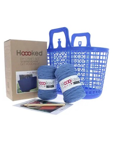Sac Shopping au crochet  bleu impérial kit complet