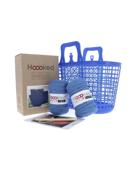 Sac Shopping au crochet  bleu impérial kit complet