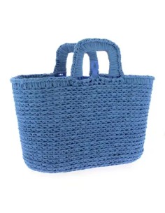 Sac Shopping au crochet  bleu impérial kit complet 2