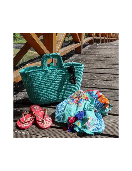 Sac Shopping au crochet  vert kit complet