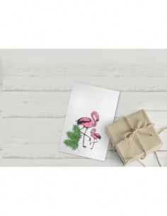 Duo clear + die cut flamand rose 2
